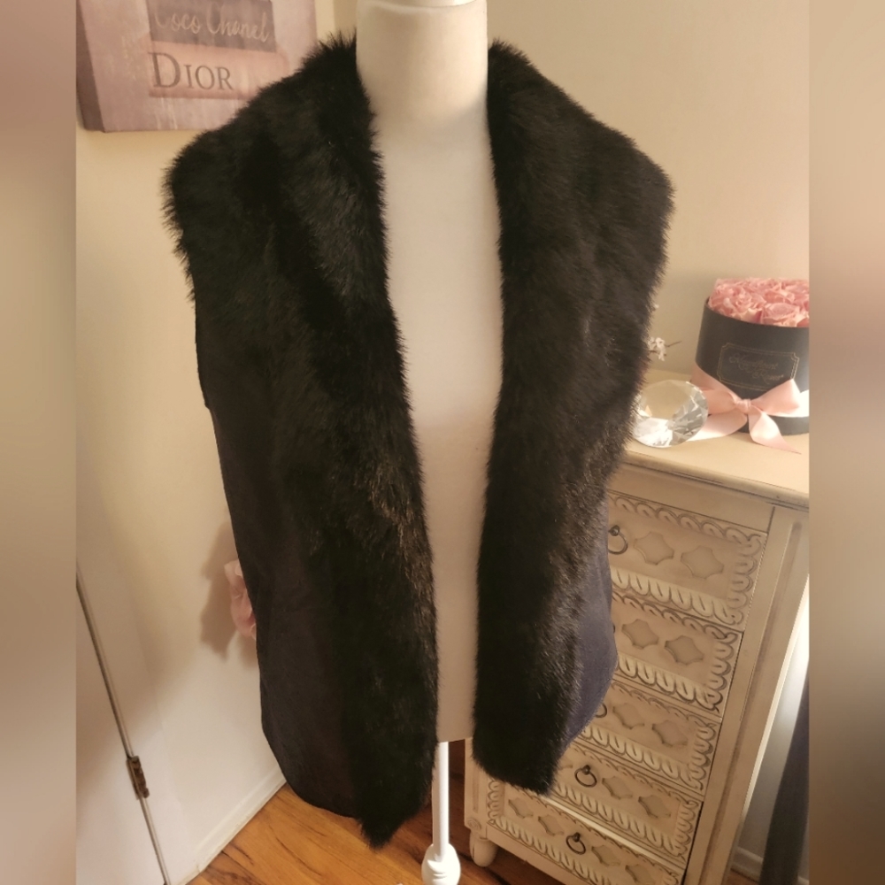 Faux Fur Distressed Vest